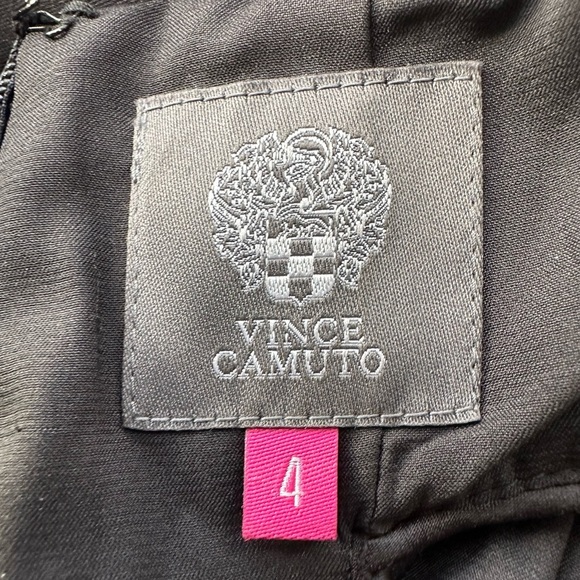 Vince Camuto Sequin Cut Out Cocktail Dress Black Satin & Sequins Size 4 - Picture 5 of 15